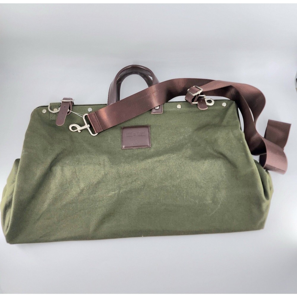 Weekender Bag #0312 By Line Of Trade Leather Handles  Metal Framed Opening